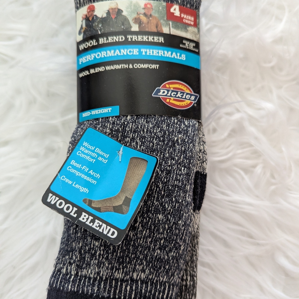 Dickies Men's Wool Blend Thermal Socks - Black NWT